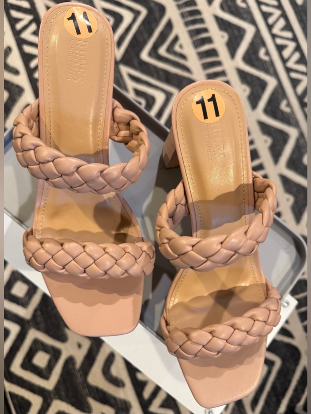 Braided Strap Nude Heel Sandals - Women